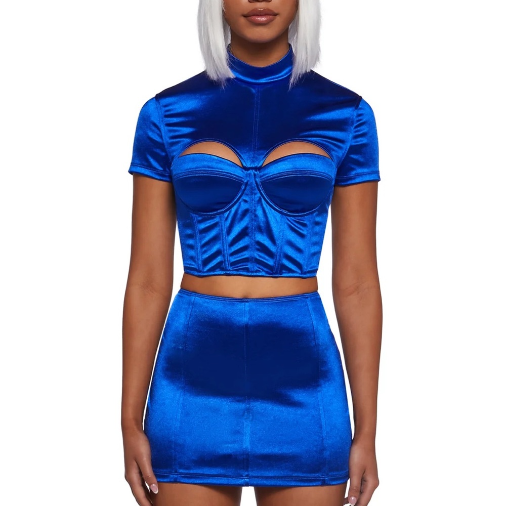 Sleek Royal Blue Mini Skirt
